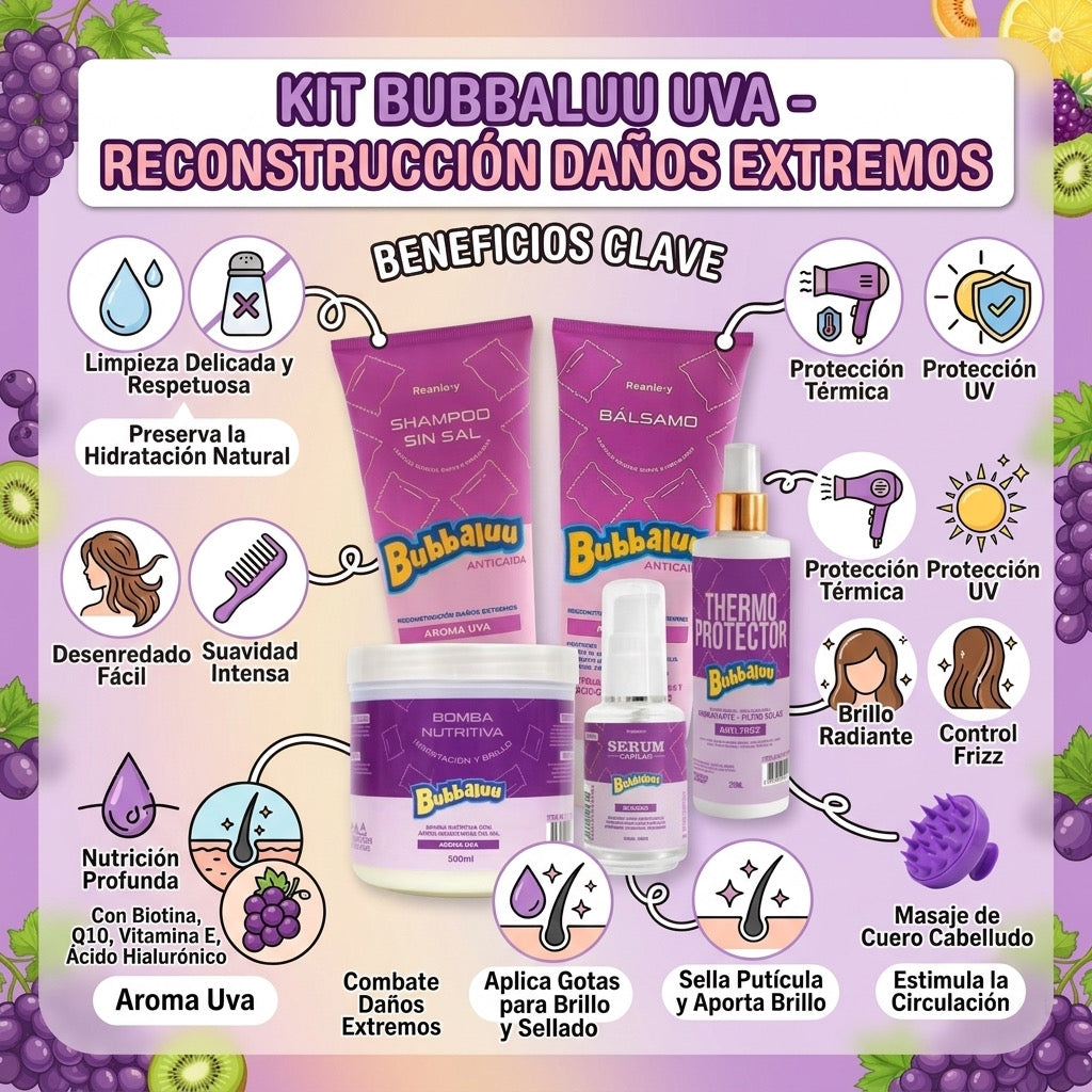 KIT CAPILAR UVA - BUBBALUU 6 PCS