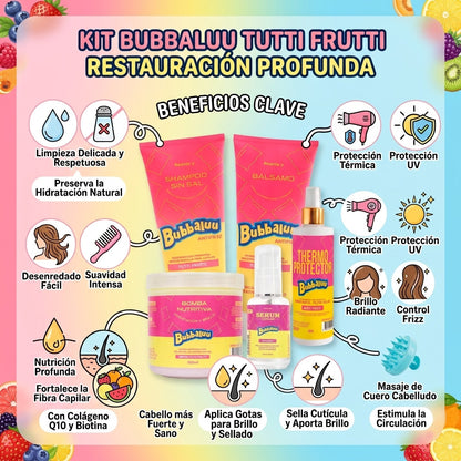 KIT CAPILAR TUTTI FRUTTI - BUBBALUU 6 PCS