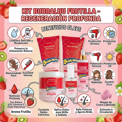 KIT CAPILAR FRUTILLA - BUBBALUU 6 PCS