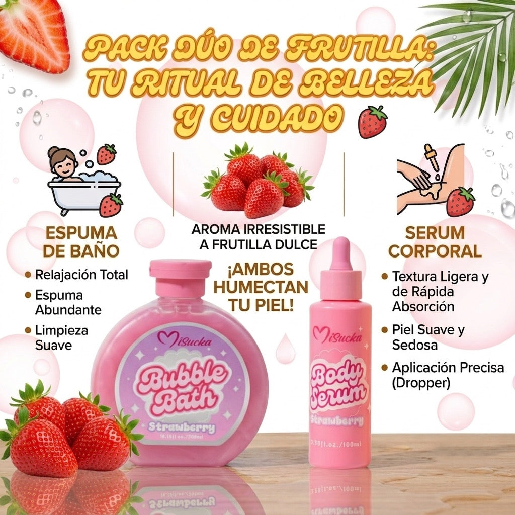 PACK BAÑO DE ESPUMA + SERUM HIDRATANTE - FRUTILLA