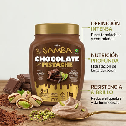 MASCARILLA PARA RIZOS CHOCOLATE PISTACHO SAMBA - NAZCA