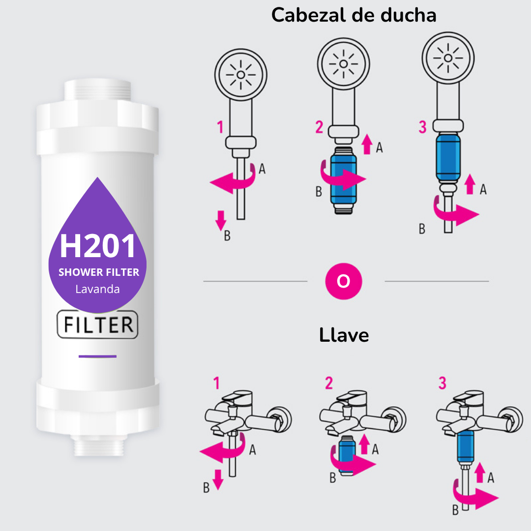 FILTRO PARA DUCHA H201 AROMA A LAVANDA