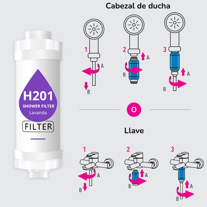 FILTRO PARA DUCHA H201 AROMA A LAVANDA