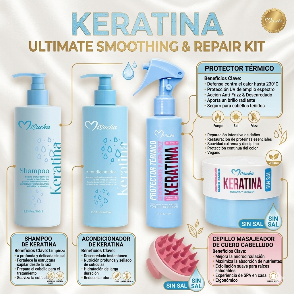KIT CAPILAR REPARADOR DE KERATINA - MISUCKA 5 PCS
