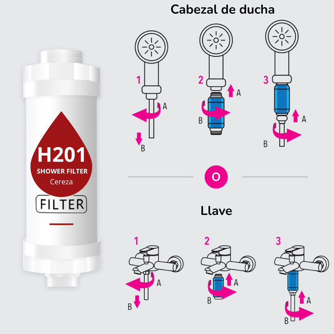 FILTRO PARA DUCHA H201 AROMA A CEREZA