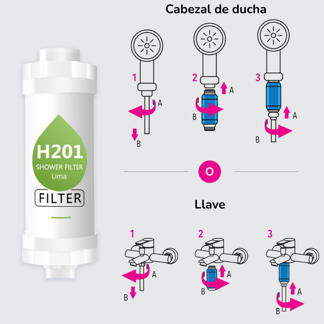 FILTRO PARA DUCHA H201 AROMA A LIMA