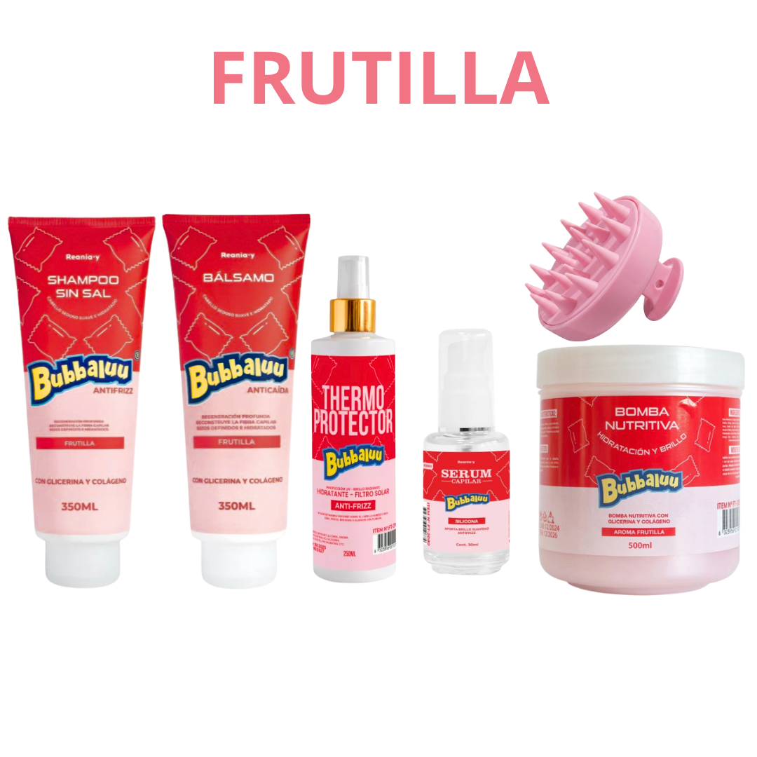 KIT CAPILAR FRUTILLA - BUBBALUU 6 PCS
