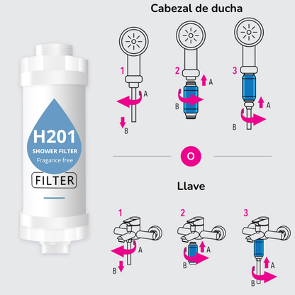 FILTRO PARA DUCHA H201 SIN AROMA